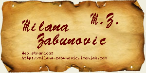 Milana Zabunović vizit kartica